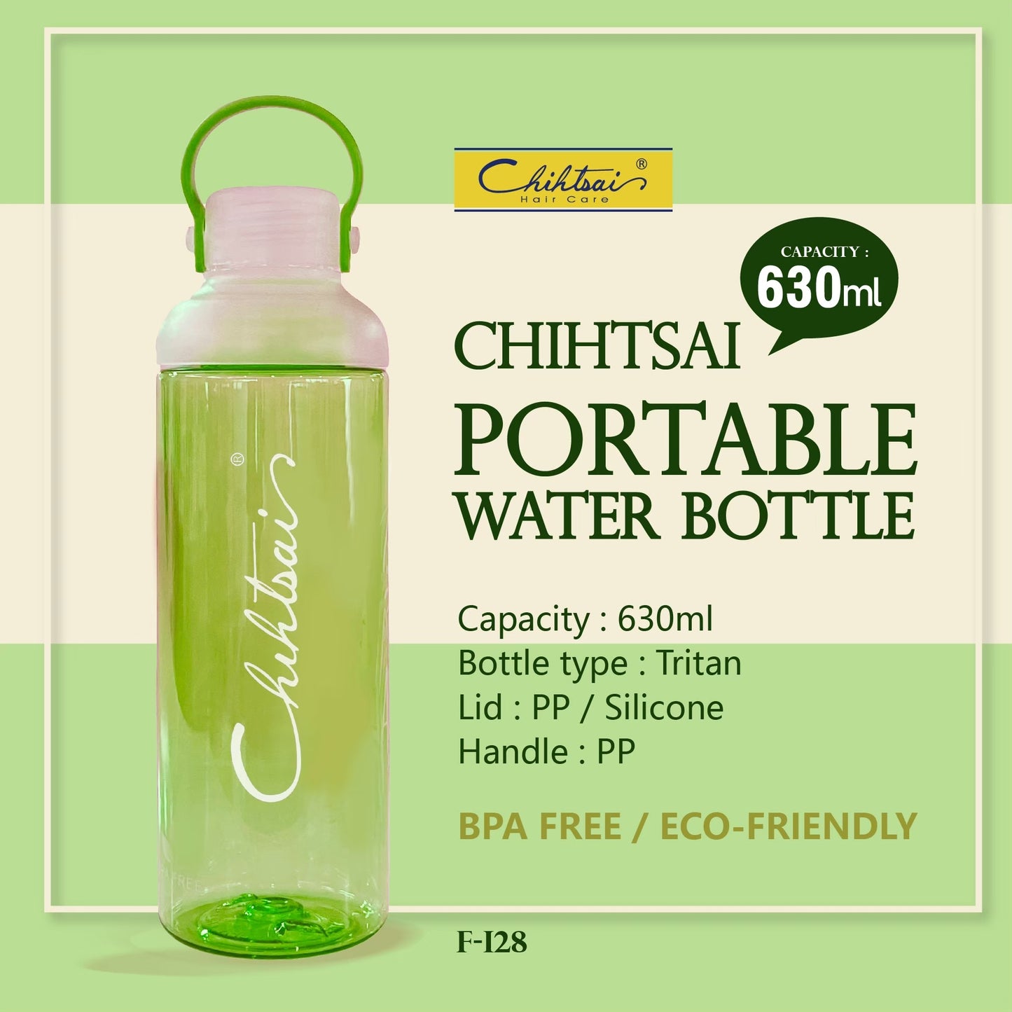 Chihtsai-Portable Water Bottle-Green-600ml